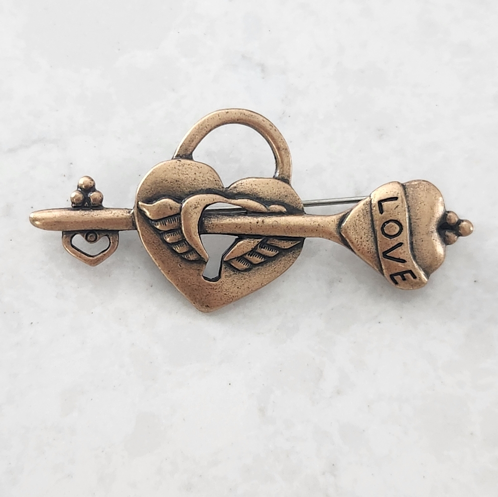 GUESS Key to My Heart Brooch